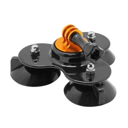 Triangle Direction Suction Cup Mount with Tripod Mount + Handle Screw for GoPro, Insta360, DJI and Other Action Cameras(Gold) - Holder by buy2fix | Online Shopping UK | buy2fix