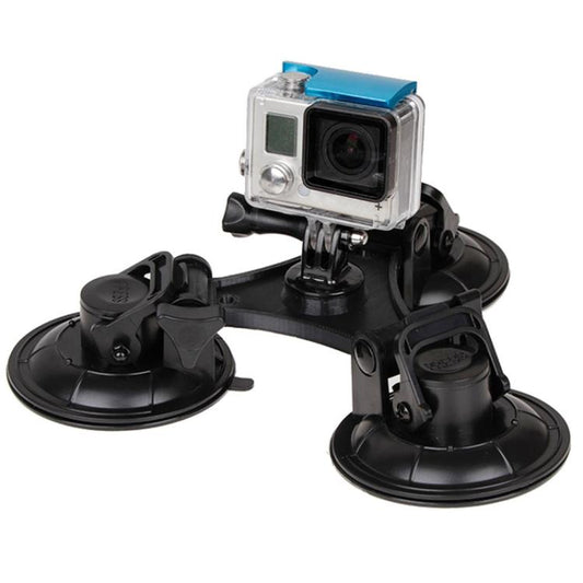 XM70-B Triangle Direction Suction Cup Mount with Hexagonal Screwdriver for GoPro, Insta360, DJI and Other Action Cameras(Black) - Holder by buy2fix | Online Shopping UK | buy2fix