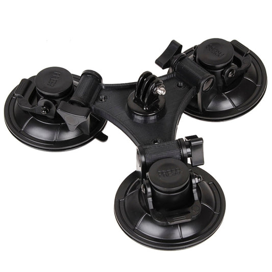 XM70-B Triangle Direction Suction Cup Mount with Hexagonal Screwdriver for GoPro, Insta360, DJI and Other Action Cameras(Black) - Holder by buy2fix | Online Shopping UK | buy2fix