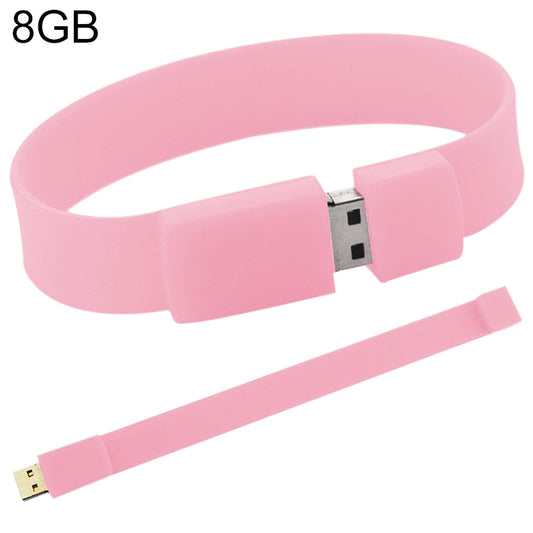 8GB Silicon Bracelets USB 2.0 Flash Disk(Pink) by buy2fix