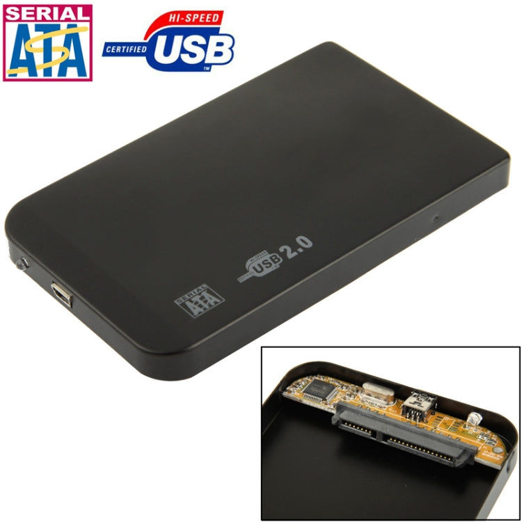 2.5 inch SATA HDD External Case, Size: 126mm x 75mm x 13mm (Black) by buy2fix