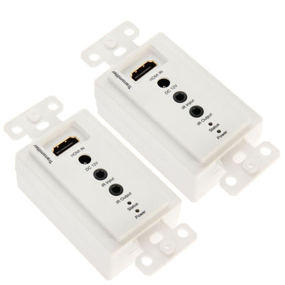 HDMI Single Cat5e / 6 50 Meters Wall Plate Extender, EU Plug (White) - Amplifier by buy2fix | Online Shopping UK | buy2fix