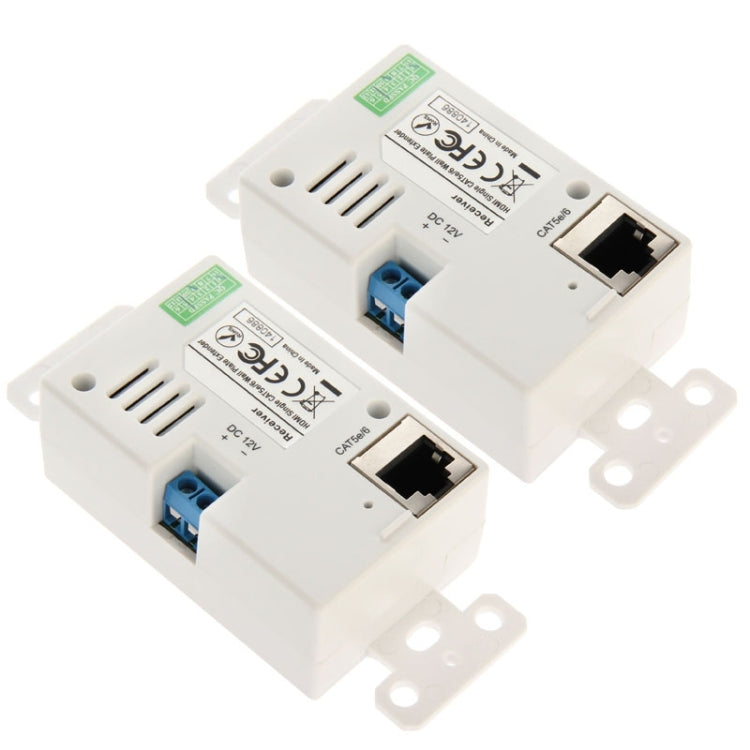 HDMI Single Cat5e / 6 50 Meters Wall Plate Extender, EU Plug (White) - Amplifier by buy2fix | Online Shopping UK | buy2fix