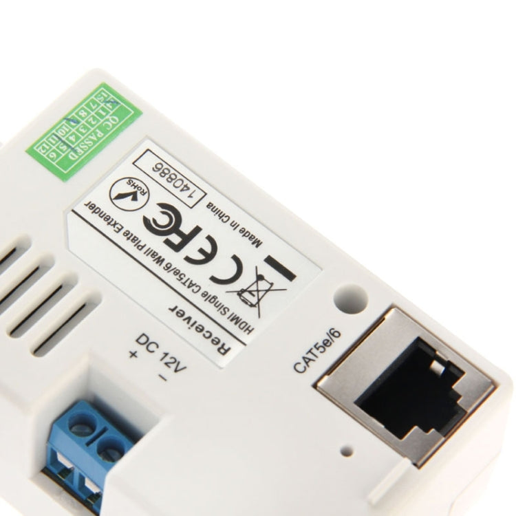HDMI Single Cat5e / 6 50 Meters Wall Plate Extender, EU Plug (White) - Amplifier by buy2fix | Online Shopping UK | buy2fix
