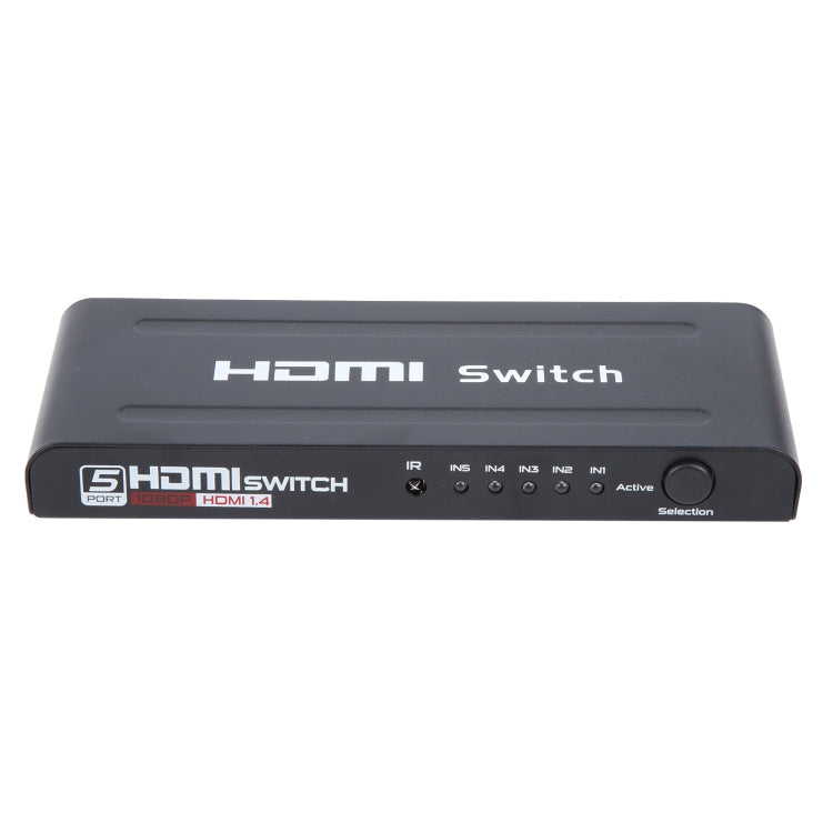 Full HD 1080P 5 Ports HDMI Switch with Remote Control & LED Indicator(Black) by buy2fix