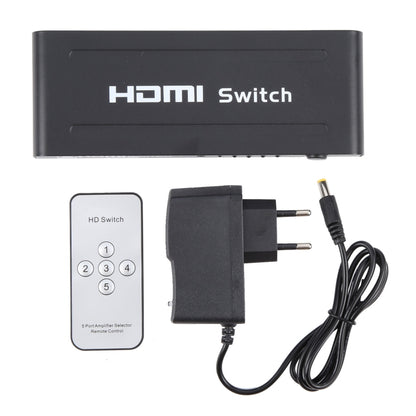 Full HD 1080P 5 Ports HDMI Switch with Remote Control & LED Indicator(Black) by buy2fix