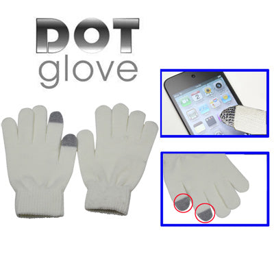 Dot Gloves of touch screen for iPhone 5, iPhone 4 & 4S, iPhone 3G/3GS, iPhone, iPad, BlackBerry(White) - Touch Gloves by buy2fix | Online Shopping UK | buy2fix