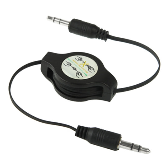 3.5mm Retractable Aux Audio Cable, Compatible with Phones, Tablets, Headphones, MP3 Player, Car/Home Stereo & More, Length: 11cm to 80cm(Black)