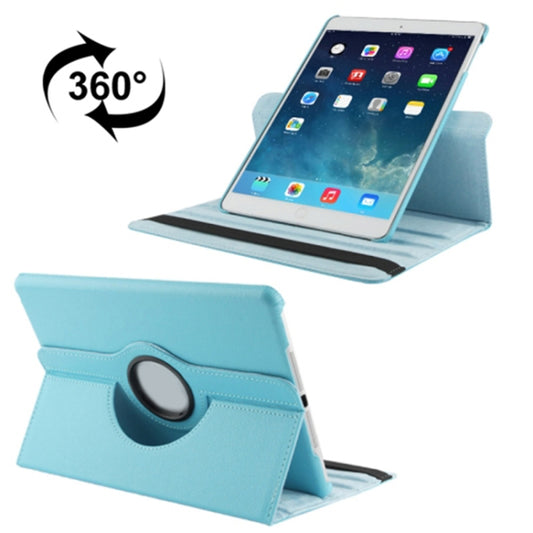 Litchi Texture 360 Degrees Rotation Leather Tablet Case with Holder for iPad Air / Air 2 / iPad 9.7 2017 / iPad 9.7 2018(Blue) - iPad 9.7 (2018) & (2017) Cases by buy2fix | Online Shopping UK | buy2fix