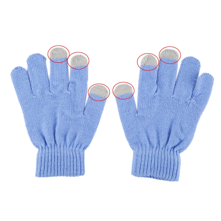 Three Fingers Touch Screen Gloves, For iPhone, Galaxy, Huawei, Xiaomi, HTC, Sony, LG and other Touch Screen Devices(Blue) - Touch Gloves by buy2fix | Online Shopping UK | buy2fix