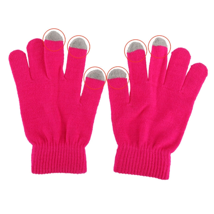 Three Fingers Touch Screen Gloves, For iPhone, Galaxy, Huawei, Xiaomi, HTC, Sony, LG and other Touch Screen Devices(Magenta) - Touch Gloves by buy2fix | Online Shopping UK | buy2fix