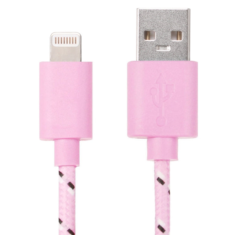 1m Nylon Netting Style USB 8 Pin Data Transfer Charging Cable for iPhone, iPad(Pink) by buy2fix