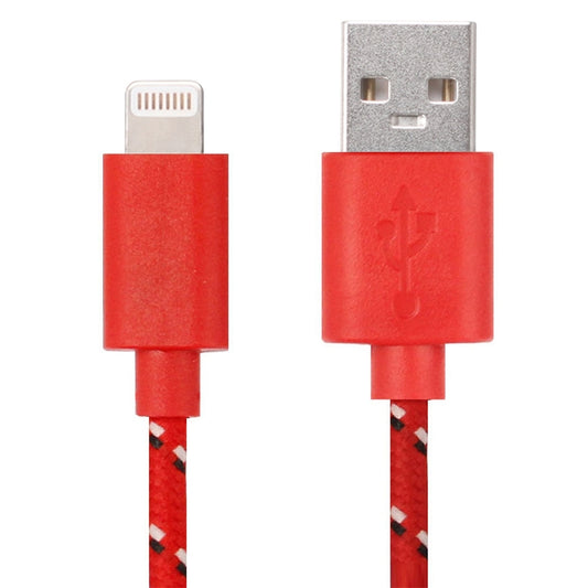 1m Nylon Netting Style USB 8 Pin Data Transfer Charging Cable for iPhone, iPad(Red) by buy2fix
