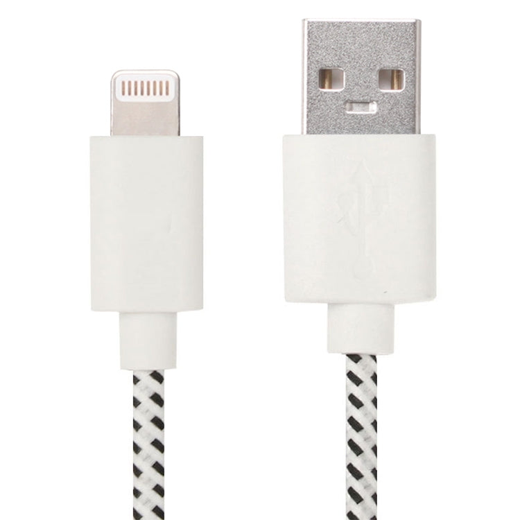 1m Nylon Netting Style USB 8 Pin Data Transfer Charging Cable for iPhone, iPad(White) by buy2fix