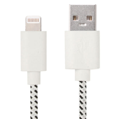 1m Nylon Netting Style USB 8 Pin Data Transfer Charging Cable for iPhone, iPad(White) by buy2fix