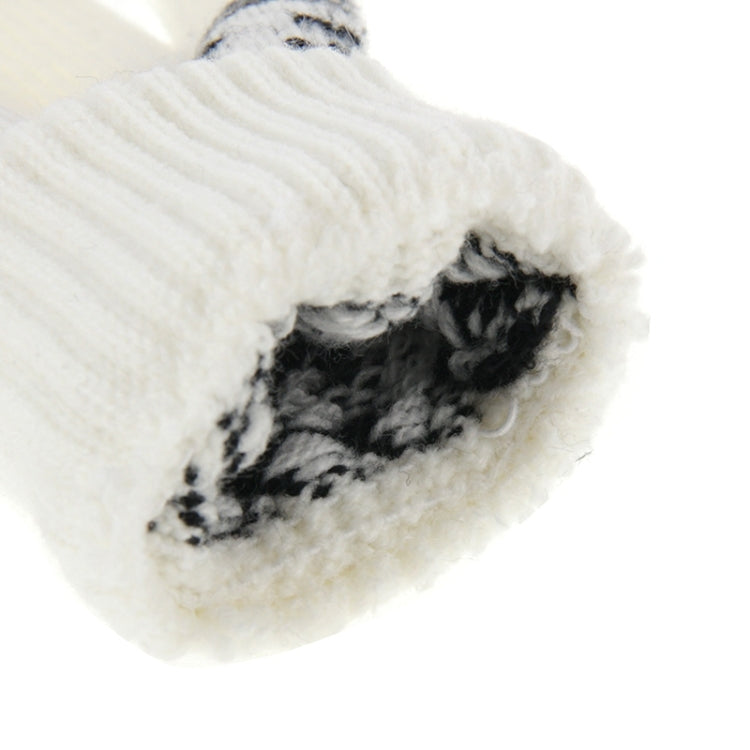 Woven Double Deer Pattern Three Finger Touch Screen Touch Gloves, For iPhone, Galaxy, Huawei, Xiaomi, HTC, Sony, LG and other Touch Screen Devices(White) - Touch Gloves by buy2fix | Online Shopping UK | buy2fix