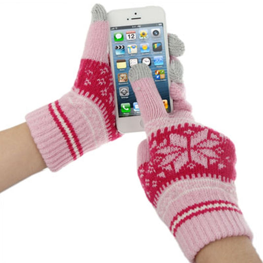 Multifunctional Three Fingers Touch Screen Wool Warm Gloves, For iPhone, Galaxy, Huawei, Xiaomi, HTC, Sony, LG and other Touch Screen Devices(Pink) - Touch Gloves by buy2fix | Online Shopping UK | buy2fix
