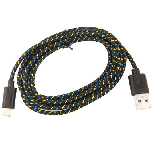 2m Nylon Netting USB Data Transfer Charging Cable For iPhone, iPad(Black) by buy2fix