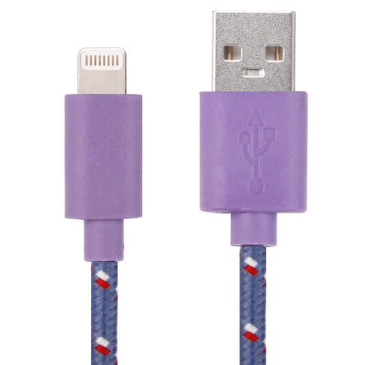 2m Nylon Netting USB Data Transfer Charging Cable For iPhone, iPad(Purple) by buy2fix