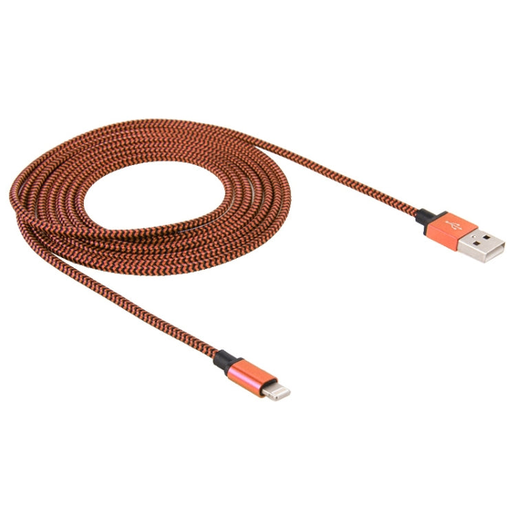 2A Woven Style USB to 8 Pin Sync Data / Charging Cable, Cable Length: 1m(Orange) by buy2fix