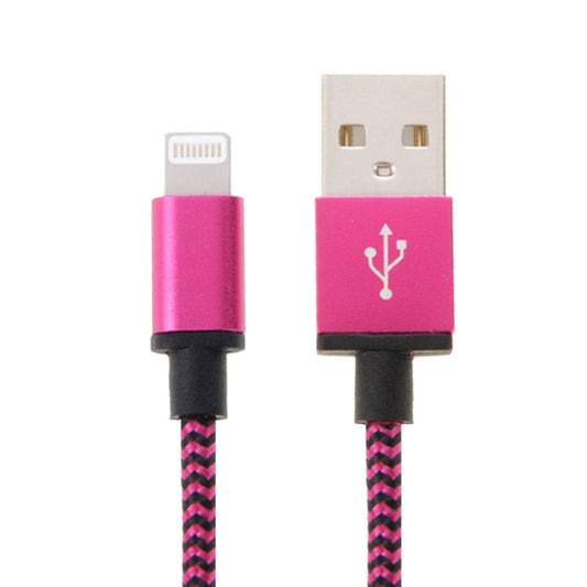 2A Woven Style USB to 8 Pin Sync Data / Charging Cable, Cable Length: 1m(Purple) by buy2fix