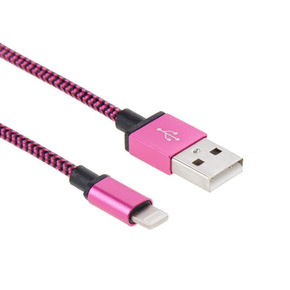 2A Woven Style USB to 8 Pin Sync Data / Charging Cable, Cable Length: 1m(Purple) by buy2fix