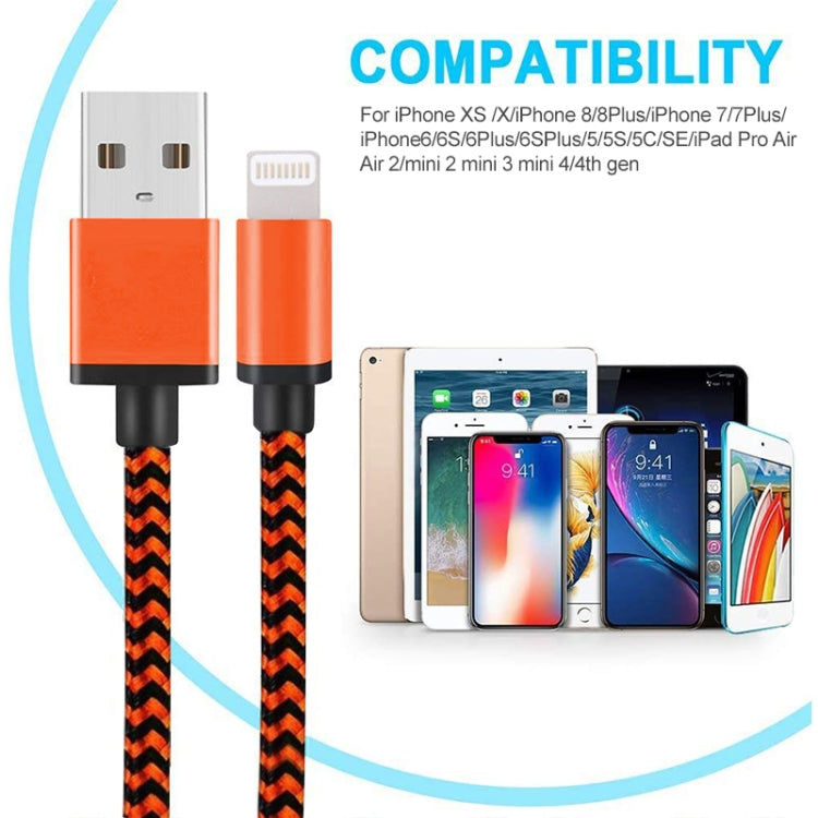 2A Woven Style USB to 8 Pin Sync Data / Charging Cable, Cable Length: 1m(Purple) by buy2fix
