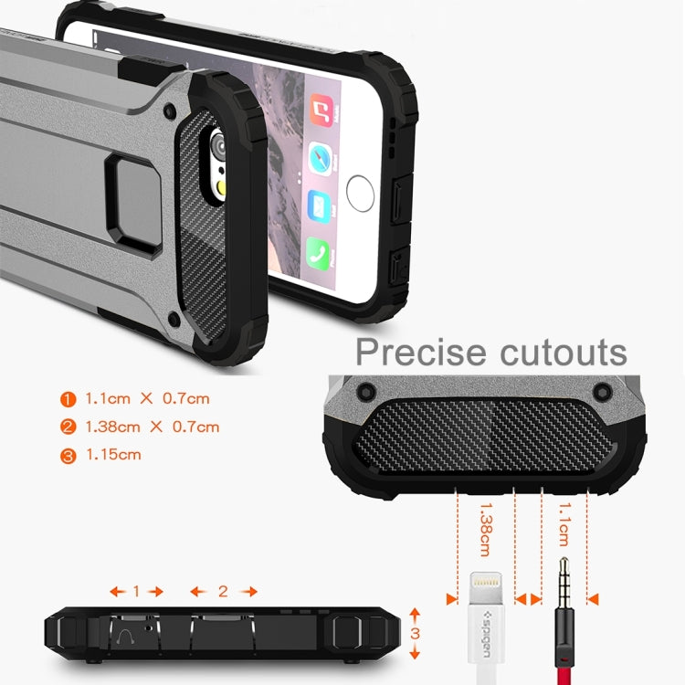 For iPhone 6 & 6s Tough Armor TPU + PC Combination Case(Grey) by buy2fix
