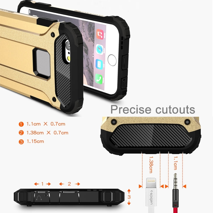 For iPhone 6 & 6s Tough Armor TPU + PC Combination Case(Gold) by buy2fix