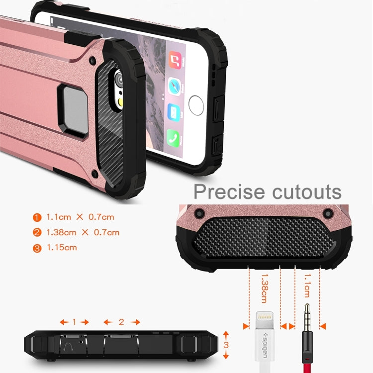 For iPhone 6 & 6s Tough Armor TPU + PC Combination Case(Rose Gold) by buy2fix