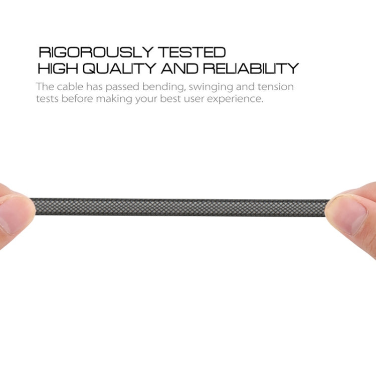 Net Style Metal Head 8 Pin to USB Data / Charger Cable, Cable Length: 1m(Black) by buy2fix