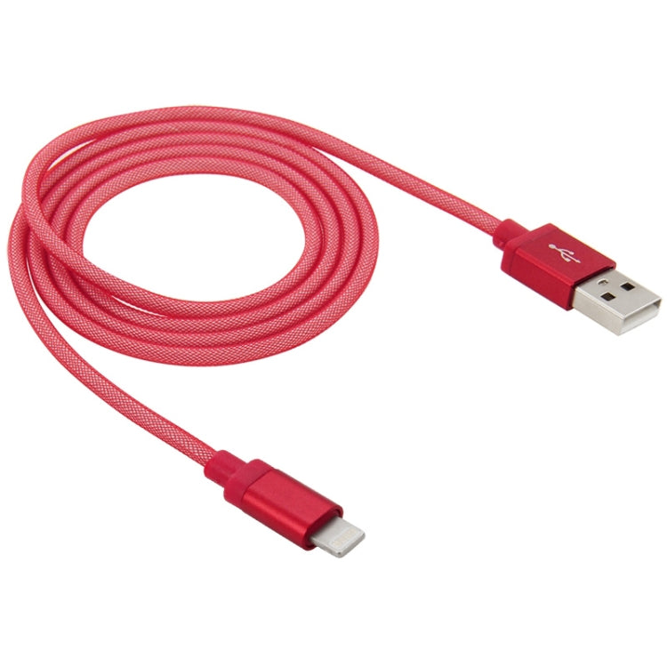 Net Style Metal Head 8 Pin to USB Data / Charger Cable, Cable Length: 1m(Red) by buy2fix