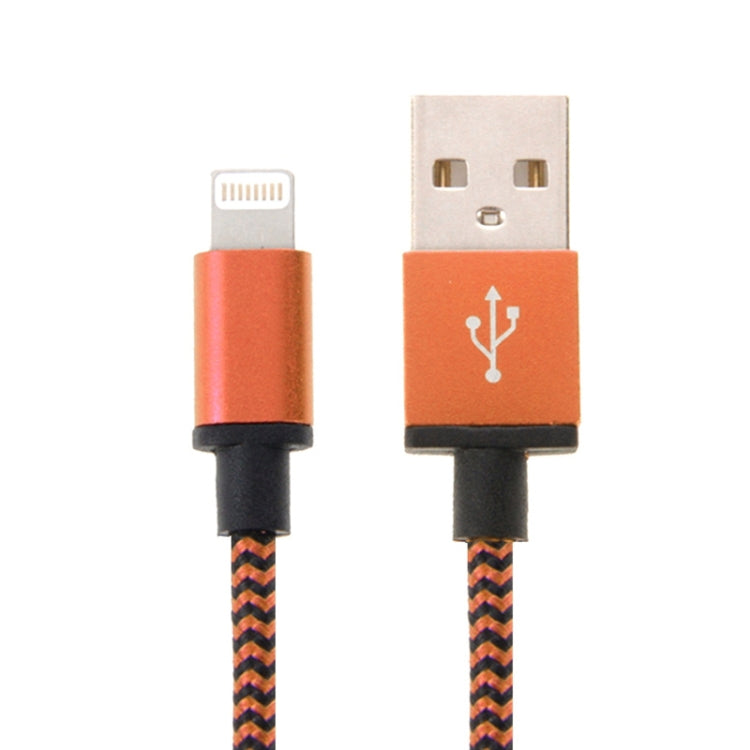 2m Woven Style 8 Pin to USB Sync Data / Charging Cable(Orange) by buy2fix