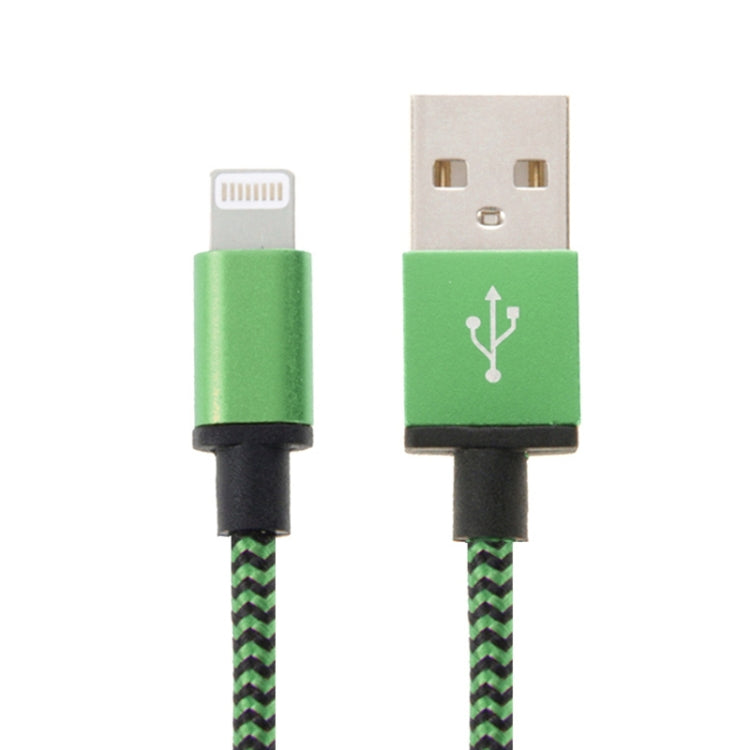 2m Woven Style 8 Pin to USB Sync Data / Charging Cable(Green) by buy2fix