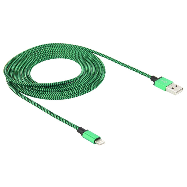 2m Woven Style 8 Pin to USB Sync Data / Charging Cable(Green) by buy2fix