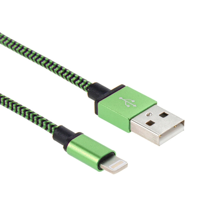 2m Woven Style 8 Pin to USB Sync Data / Charging Cable(Green) by buy2fix