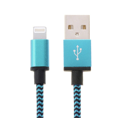 2m Woven Style 8 Pin to USB Sync Data / Charging Cable(Blue) by buy2fix