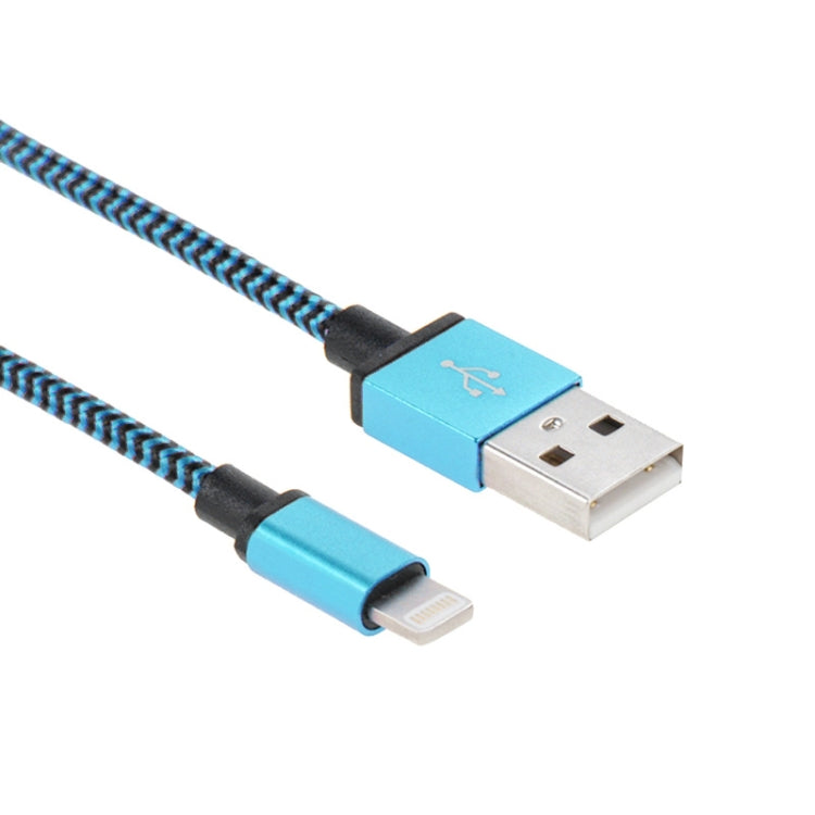 2m Woven Style 8 Pin to USB Sync Data / Charging Cable(Blue) by buy2fix