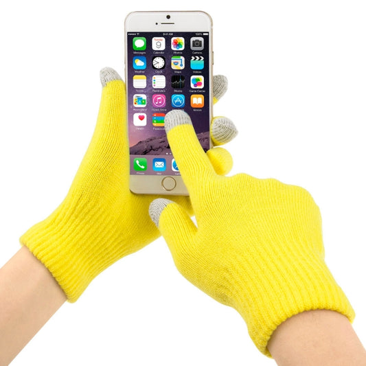 Three Fingers Touch Screen Winter Warm Touch Gloves, Size: 21*13cm, For iPhone, Galaxy, Huawei, Xiaomi, HTC, Sony, LG and other Touch Screen Devices(Yellow) - Touch Gloves by buy2fix | Online Shopping UK | buy2fix