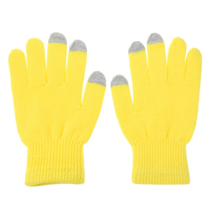 Three Fingers Touch Screen Winter Warm Touch Gloves, Size: 21*13cm, For iPhone, Galaxy, Huawei, Xiaomi, HTC, Sony, LG and other Touch Screen Devices(Yellow) - Touch Gloves by buy2fix | Online Shopping UK | buy2fix