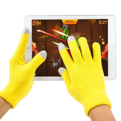 Three Fingers Touch Screen Winter Warm Touch Gloves, Size: 21*13cm, For iPhone, Galaxy, Huawei, Xiaomi, HTC, Sony, LG and other Touch Screen Devices(Yellow) - Touch Gloves by buy2fix | Online Shopping UK | buy2fix