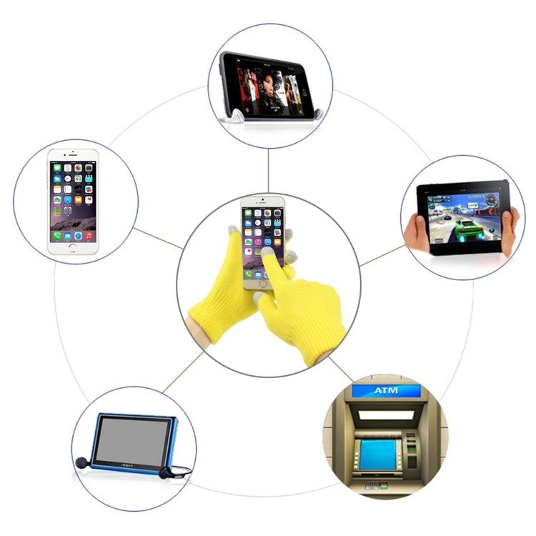 Three Fingers Touch Screen Winter Warm Touch Gloves, Size: 21*13cm, For iPhone, Galaxy, Huawei, Xiaomi, HTC, Sony, LG and other Touch Screen Devices(Yellow) - Touch Gloves by buy2fix | Online Shopping UK | buy2fix