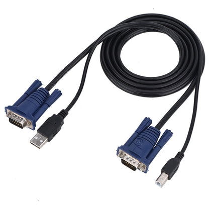 USB VGA SVGA (HDB) KVM Male Keyboard Laptop PC Monitor Cable for USB KVM Switch (For S-KVM-0104USB), Length: 1.5m by buy2fix
