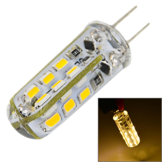 G4 2W 120LM Silicone Corn Light Bulb, 24 LED SMD 3014, Warm White Light, DC 12V by buy2fix