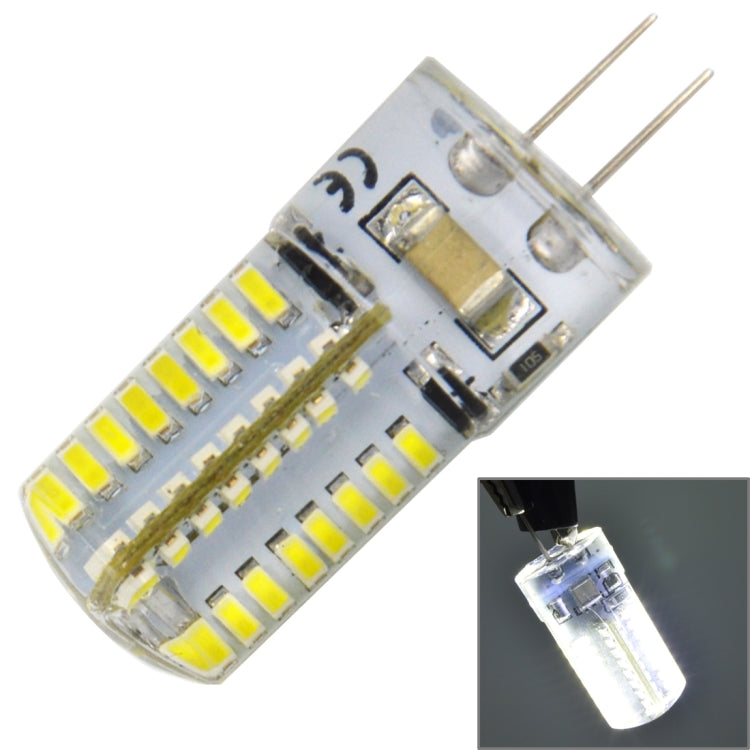 G4 4W 200LM Silicone Corn Light Bulb, 64 LED SMD 3014, White Light, AC 220V by buy2fix