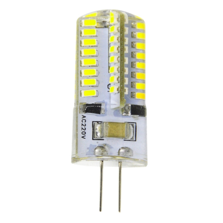 G4 4W 200LM Silicone Corn Light Bulb, 64 LED SMD 3014, White Light, AC 220V by buy2fix