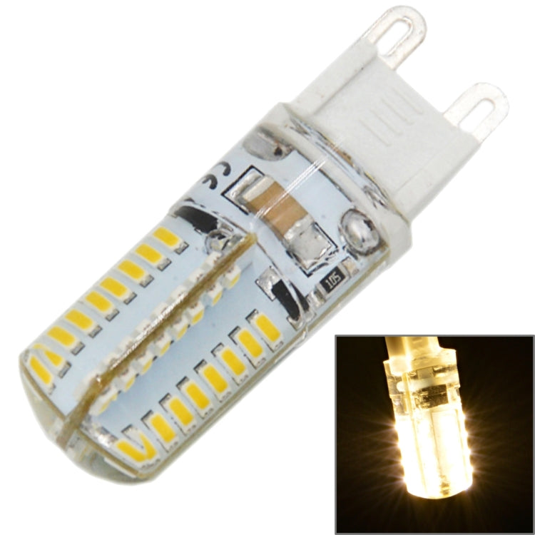 G9 4W 210LM Silicone Corn Light Bulb, 64 LED SMD 3014, Warm White Light, AC 220V by buy2fix