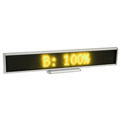Programmable LED Moving Scrolling Message Display Sign Indoor Board, Yellow Programmable LED Moving Scrolling Message Display Sign Indoor Board, Display Resolution: 128 x 16 Pixels, Length: 41cm by buy2fix