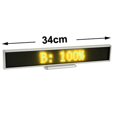 Programmable LED Moving Scrolling Message Display Sign Indoor Board, Yellow Programmable LED Moving Scrolling Message Display Sign Indoor Board, Display Resolution: 128 x 16 Pixels, Length: 41cm by buy2fix