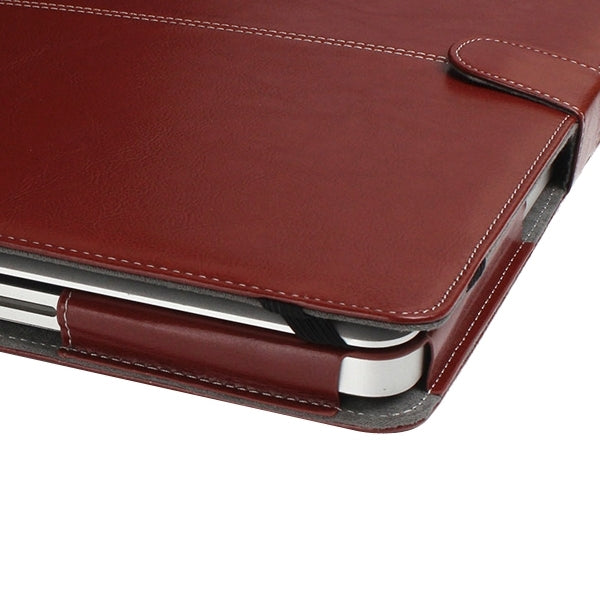 Notebook Leather Case with Snap Fastener for 13.3 inch MacBook Pro(Brown) - MacBook Pro Cases by buy2fix | Online Shopping UK | buy2fix